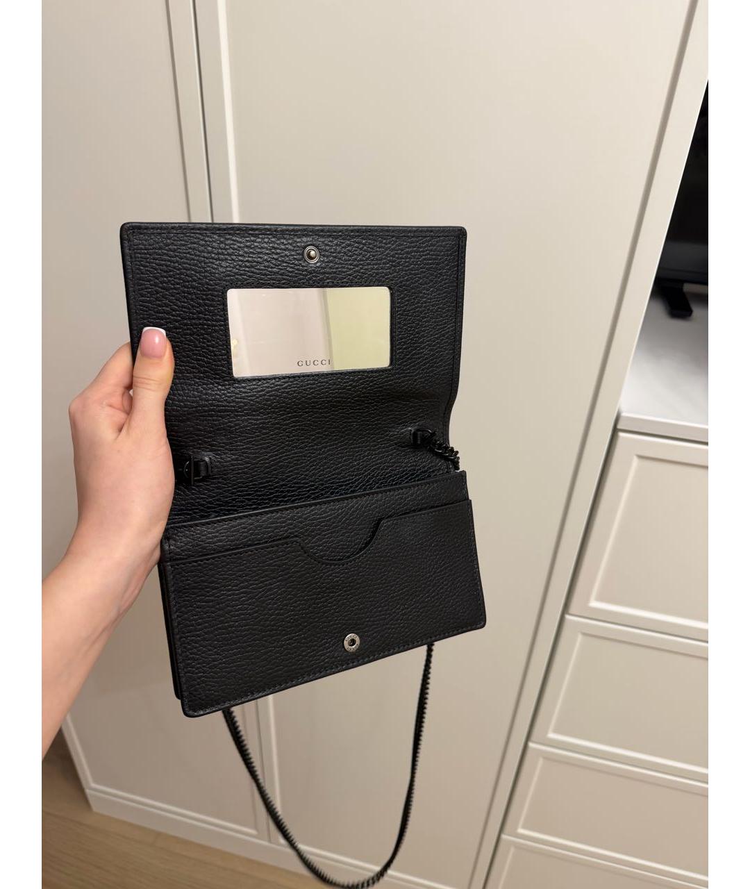 GUCCI Черная кожаная сумка через плечо, фото 2