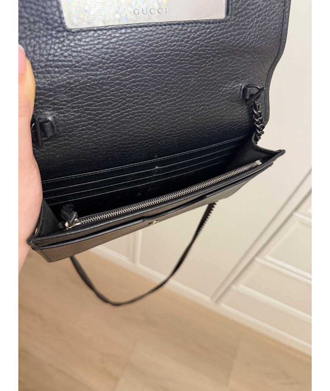 GUCCI Черная кожаная сумка через плечо, фото 3