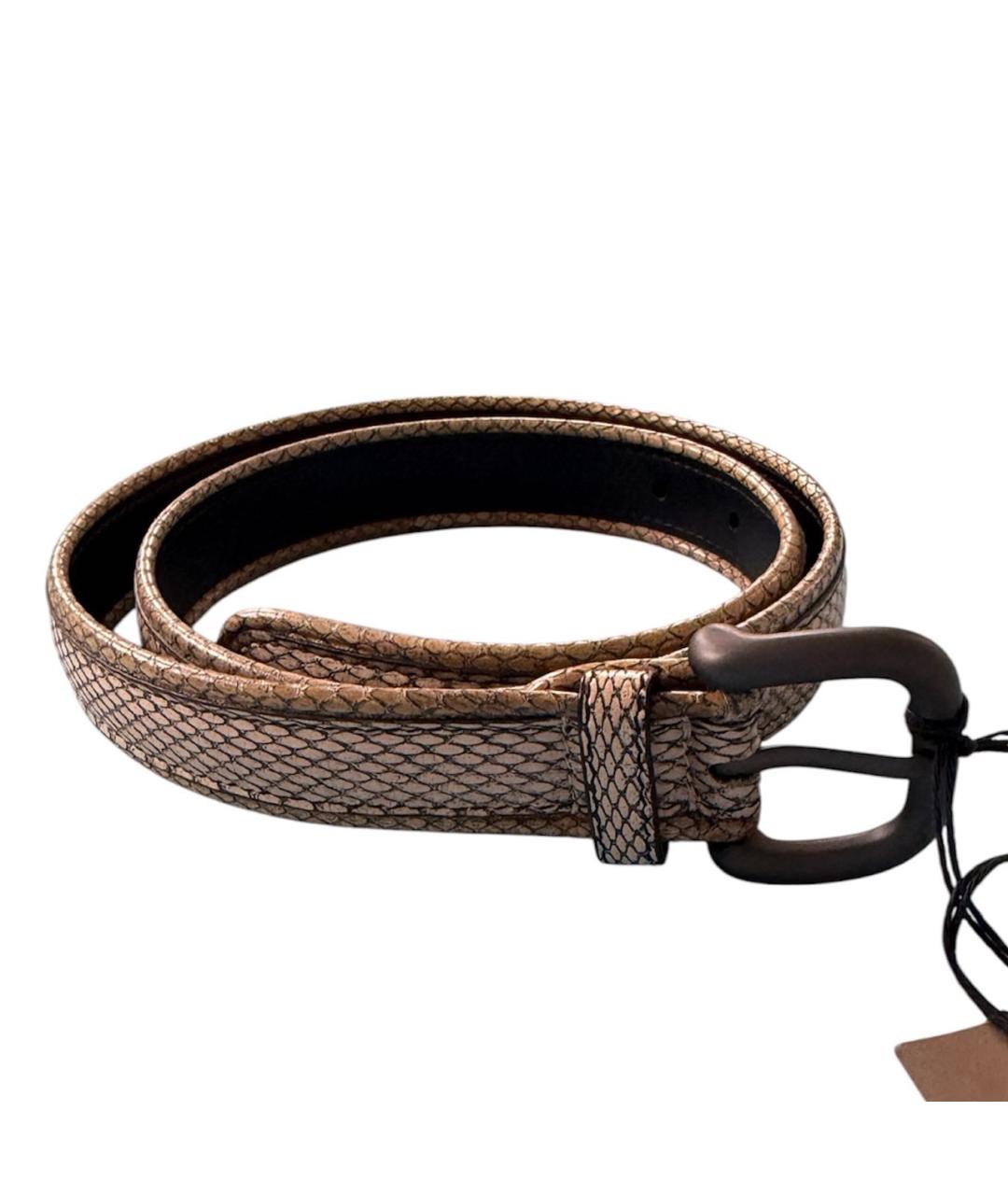 BOTTEGA VENETA Коричневый ремень из экзотической кожи, фото 6