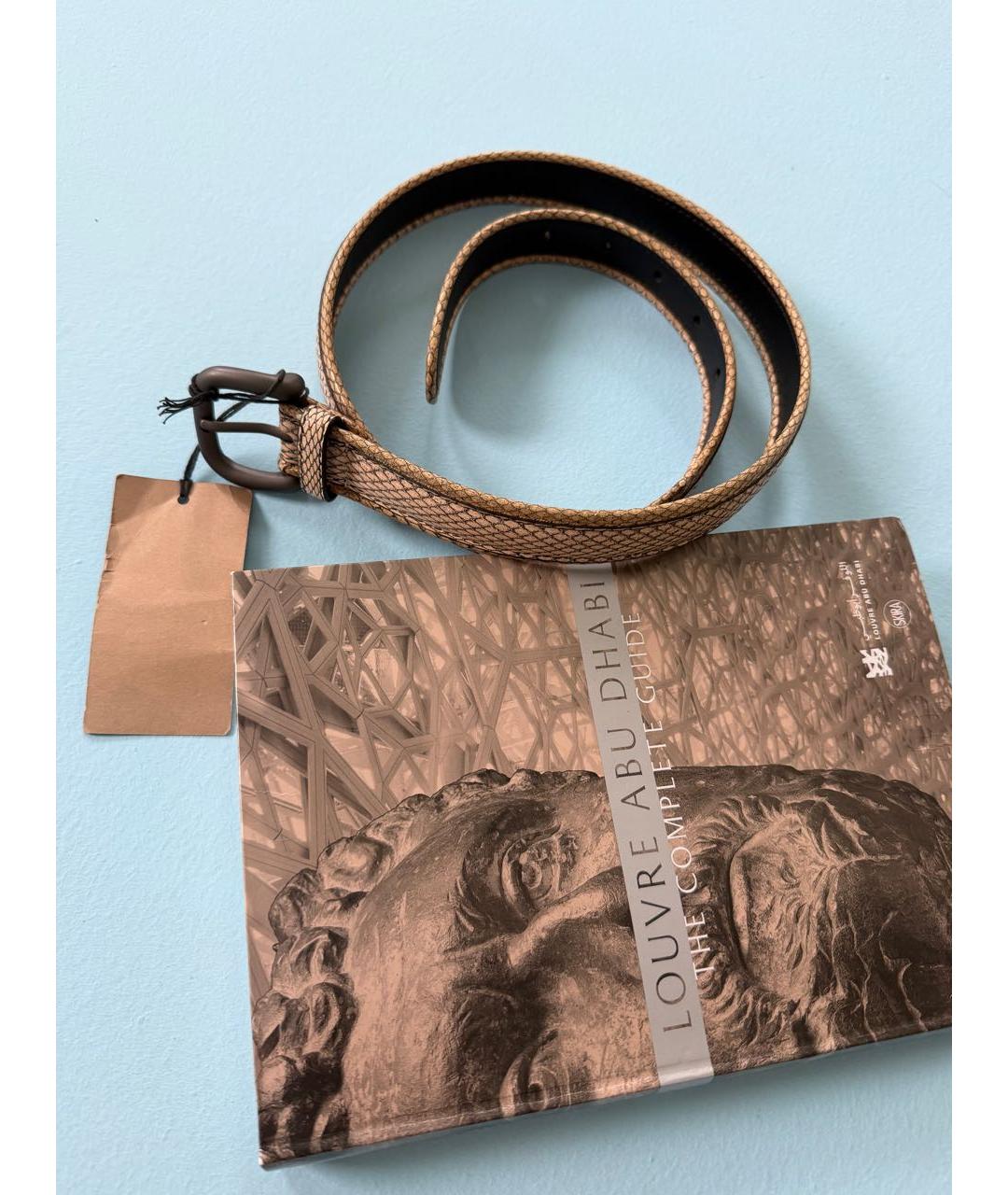 BOTTEGA VENETA Коричневый ремень из экзотической кожи, фото 4