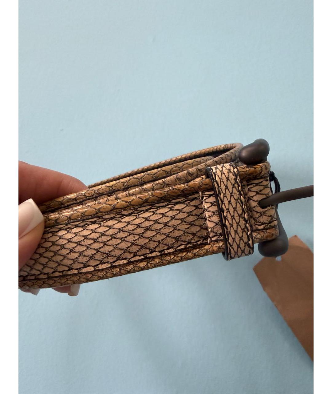 BOTTEGA VENETA Коричневый ремень из экзотической кожи, фото 2