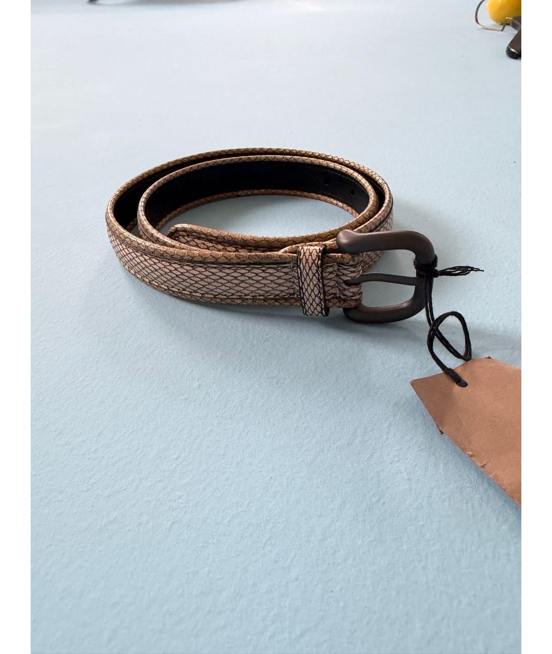 BOTTEGA VENETA Коричневый ремень из экзотической кожи, фото 5