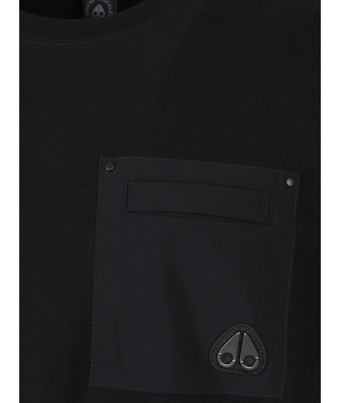 MOOSE KNUCKLES Черная хлопковая футболка, фото 2