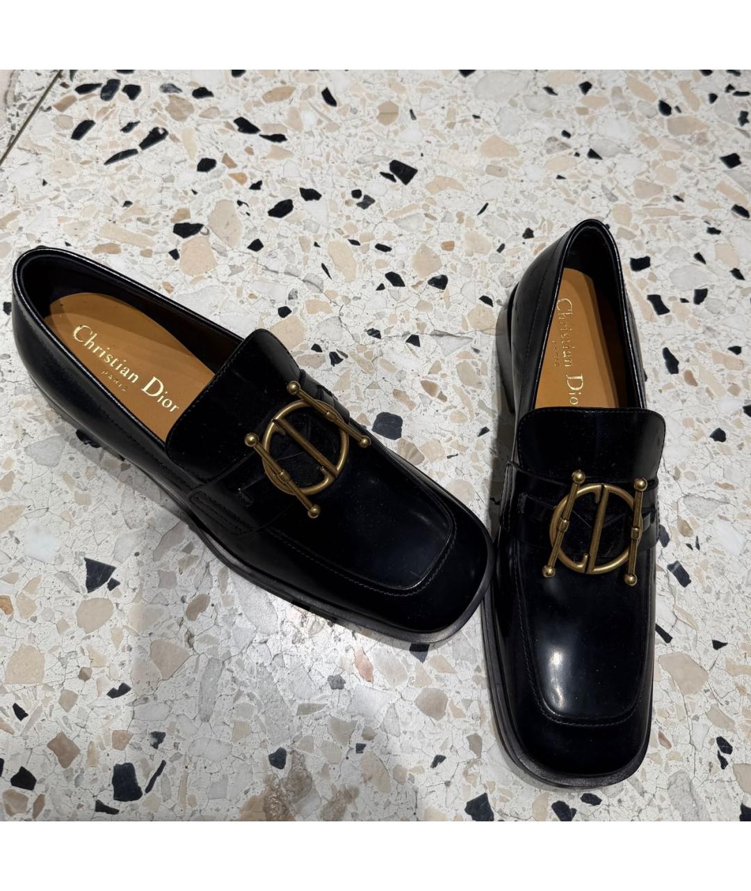 CHRISTIAN DIOR Черные кожаные туфли, фото 3