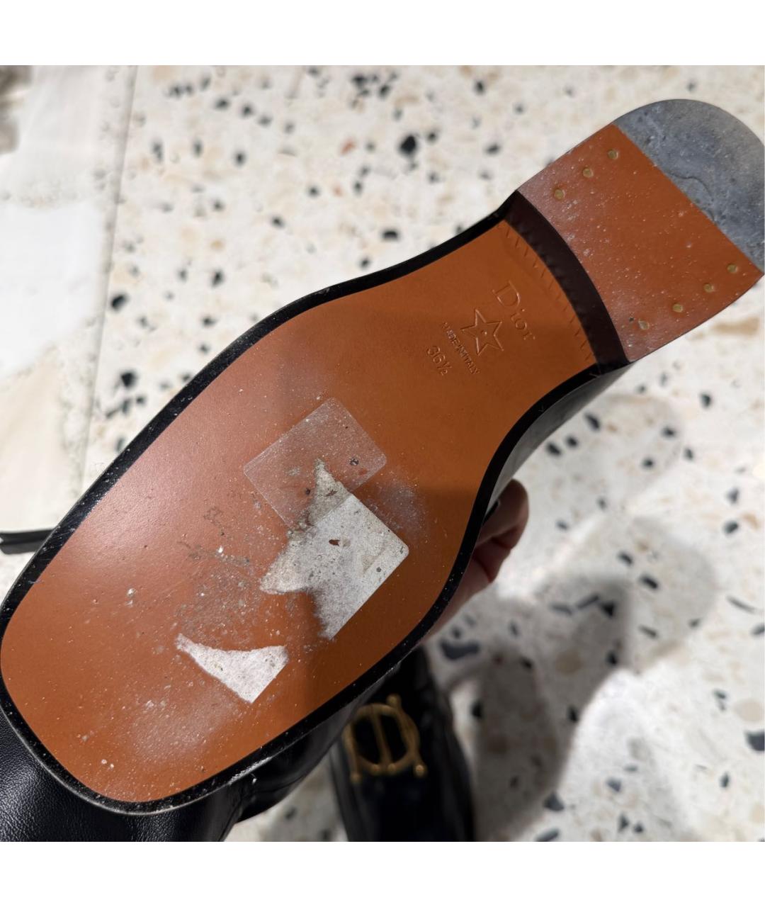 CHRISTIAN DIOR Черные кожаные туфли, фото 4