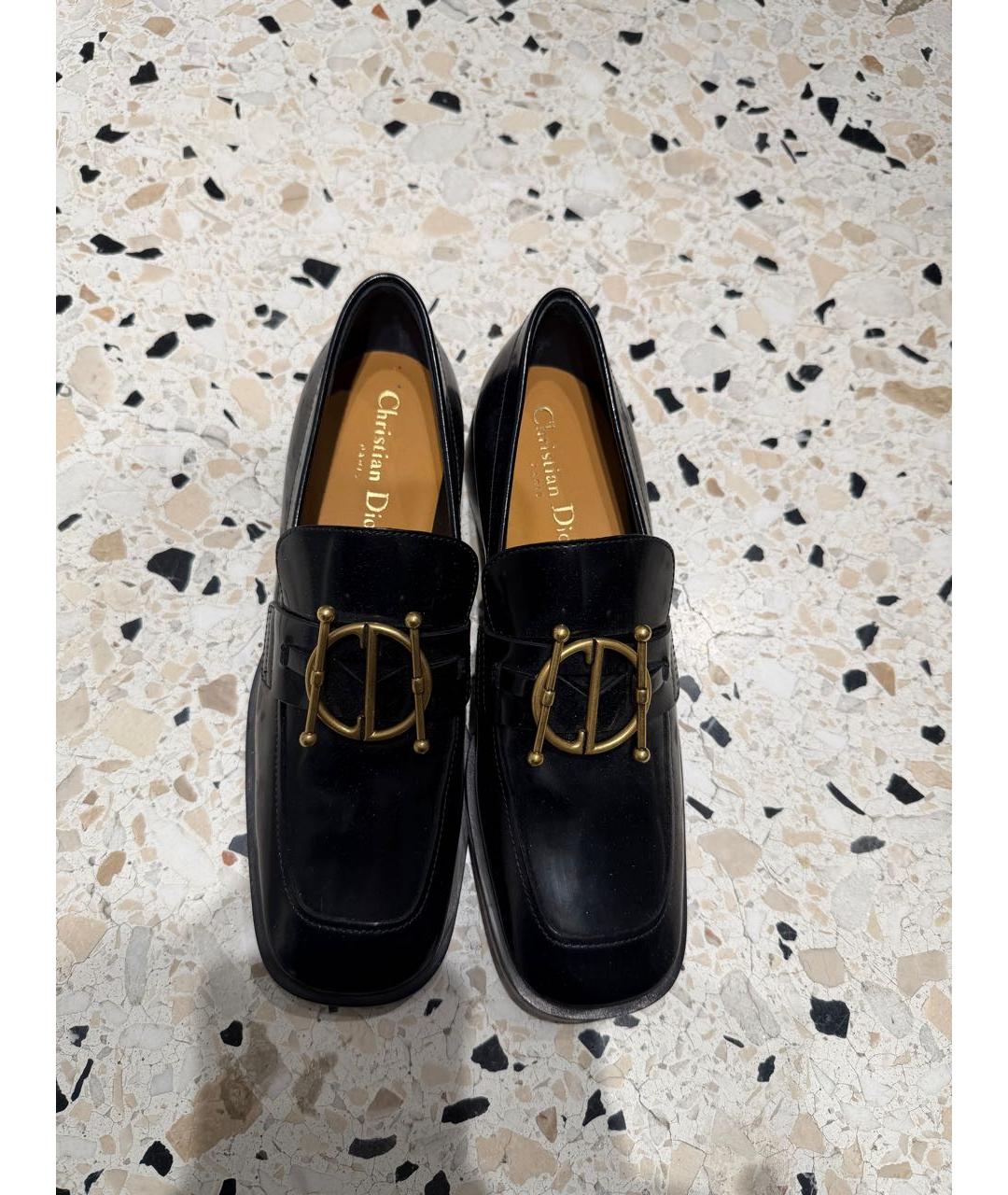 CHRISTIAN DIOR Черные кожаные туфли, фото 2