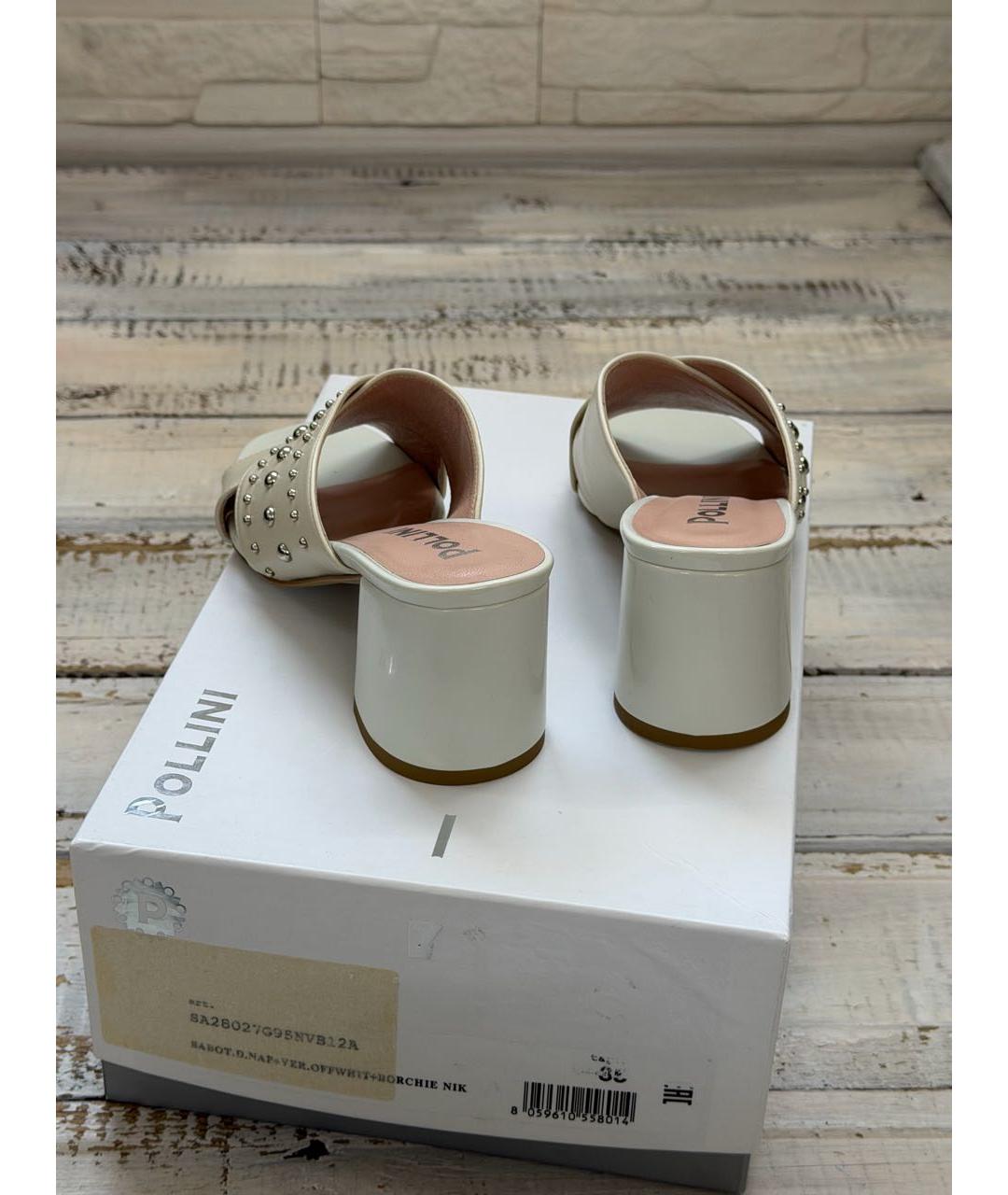 POLLINI Бежевые кожаные мюли, фото 5