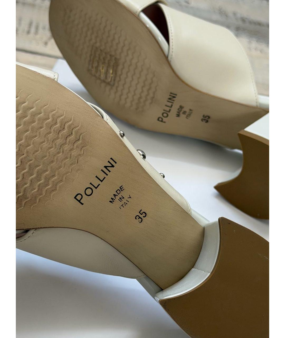 POLLINI Бежевые кожаные мюли, фото 8