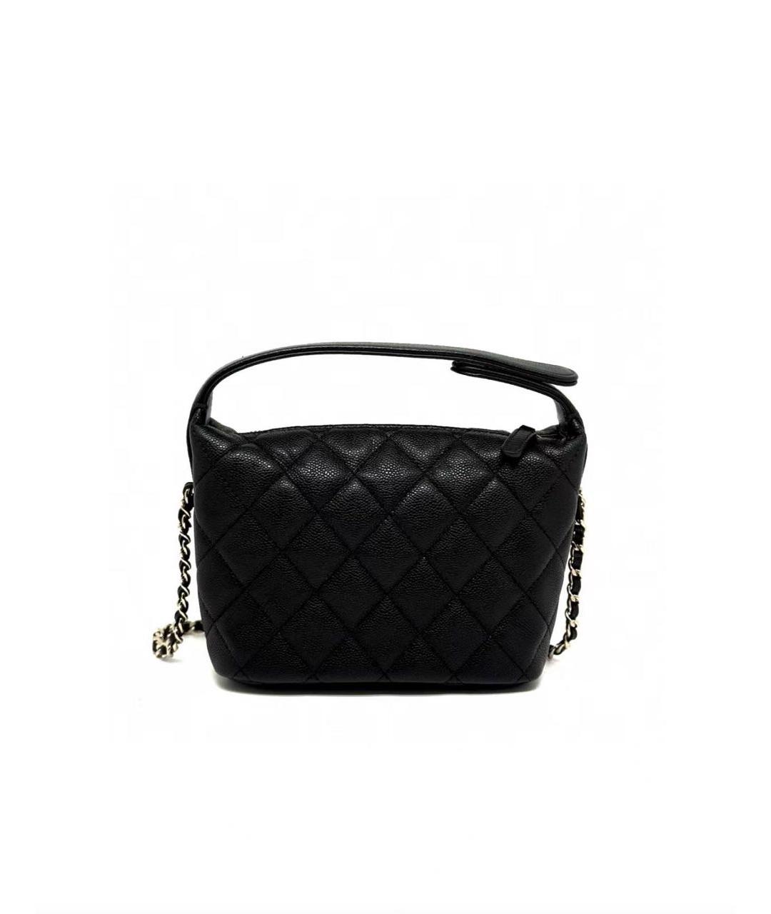 CHANEL Черная кожаная сумка с короткими ручками, фото 3