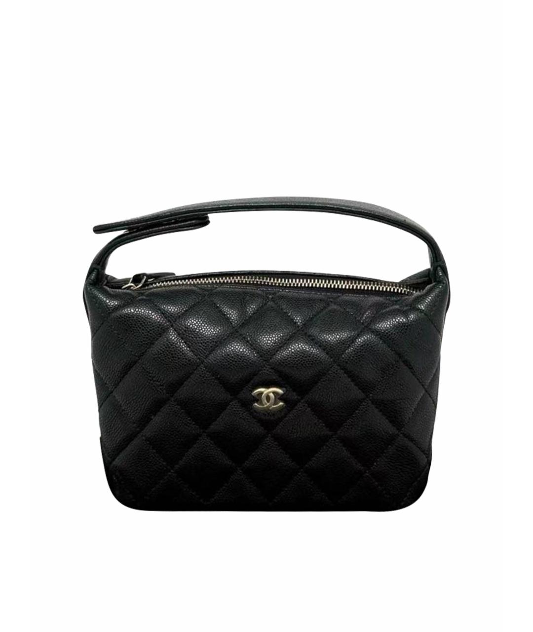 CHANEL Черная кожаная сумка с короткими ручками, фото 1