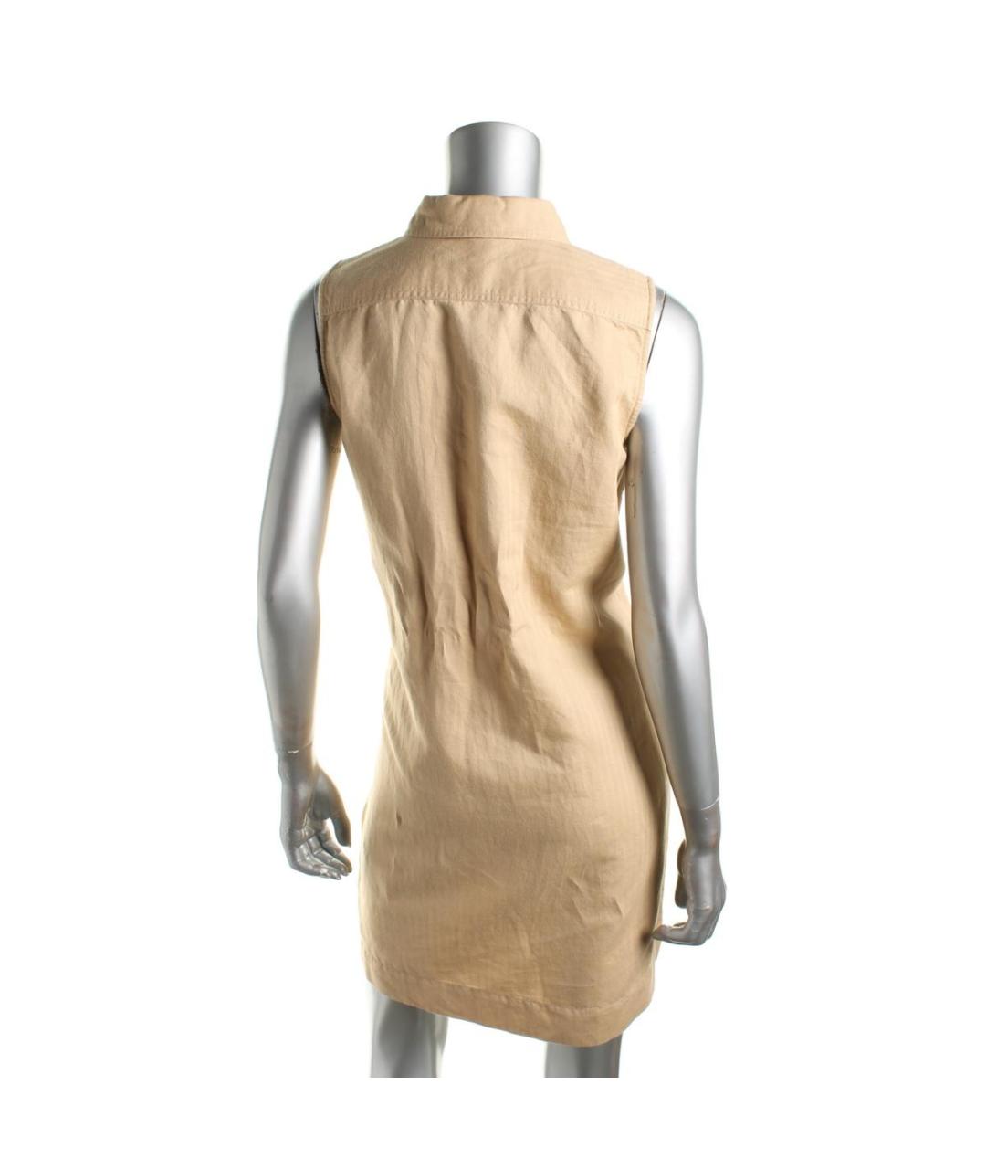 RALPH LAUREN Бежевое льняное повседневное платье, фото 4