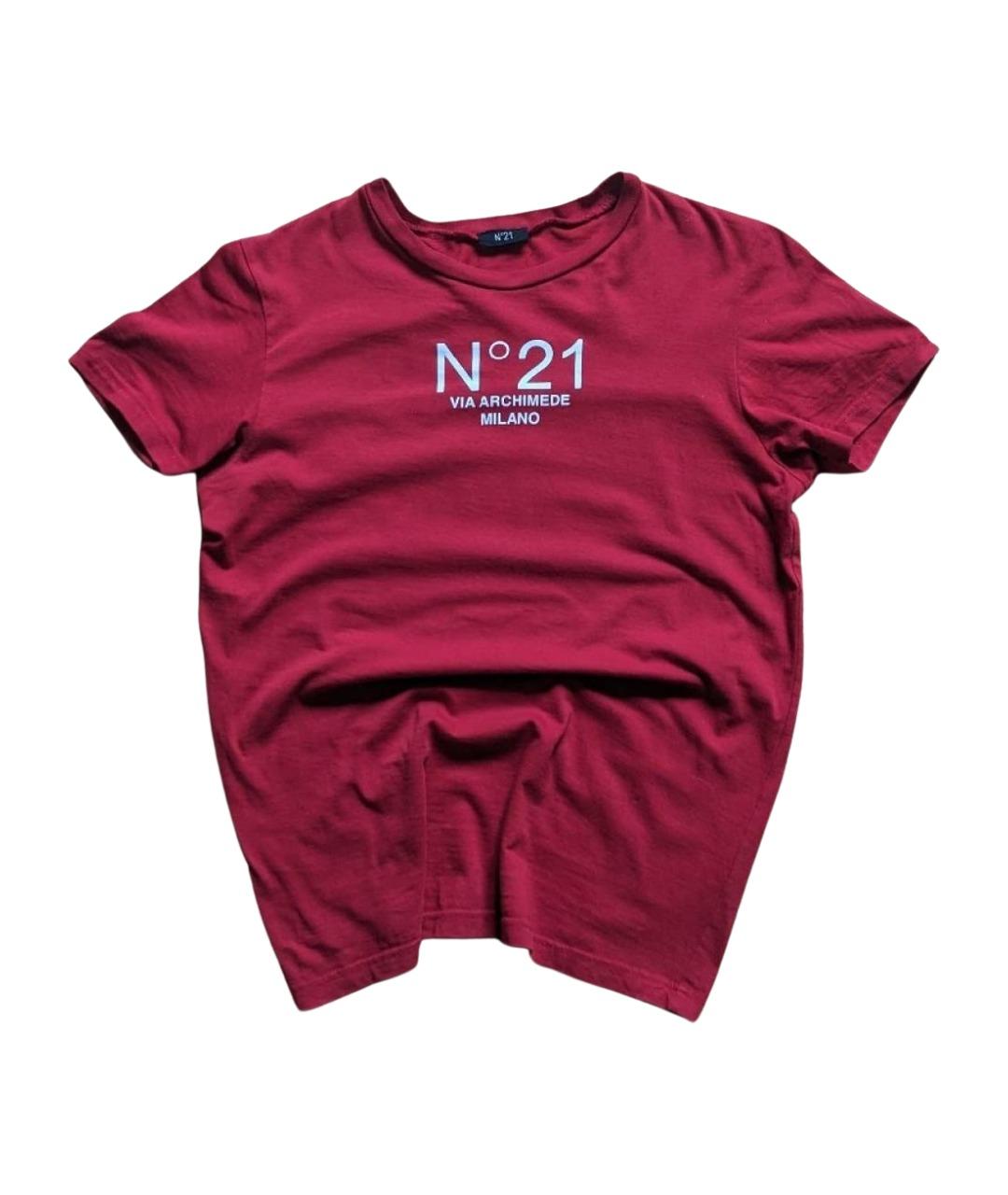 NO. 21 Красная хлопковая футболка, фото 1