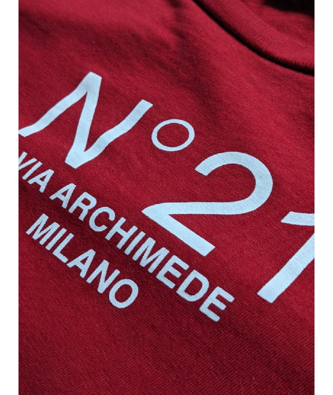 NO. 21 Красная хлопковая футболка, фото 2