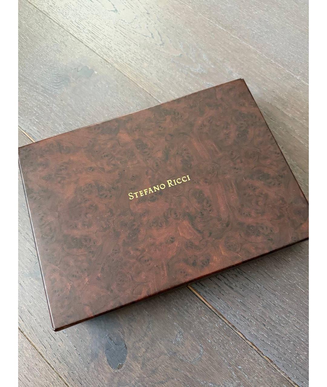 STEFANO RICCI Синяя кожаная барсетка, фото 5