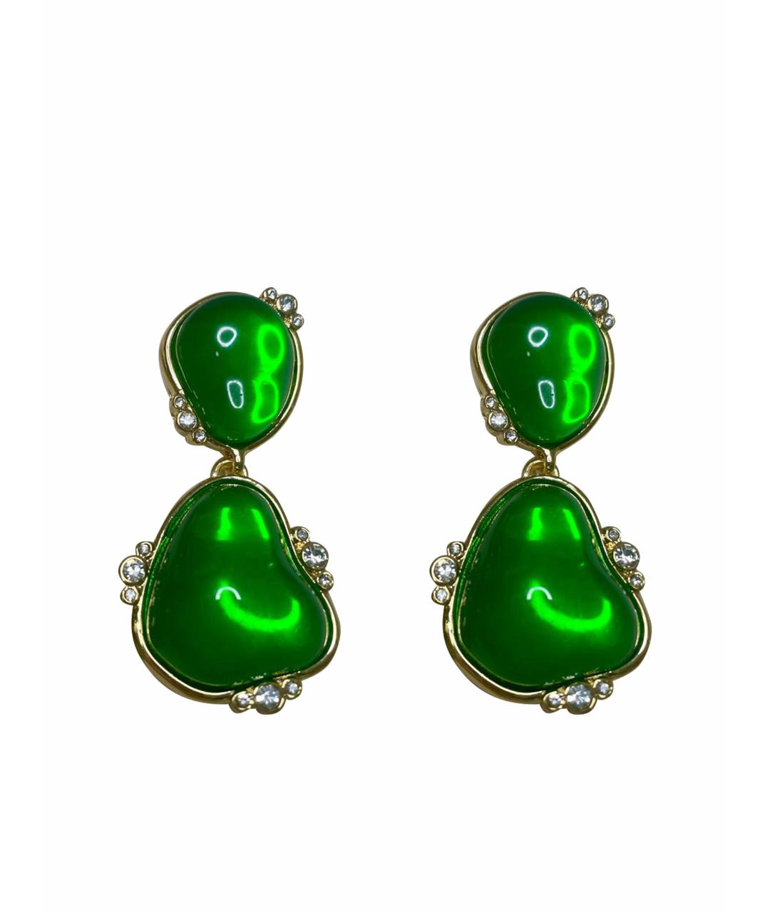 KENNETH JAY LANE Зеленые клипсы, фото 1