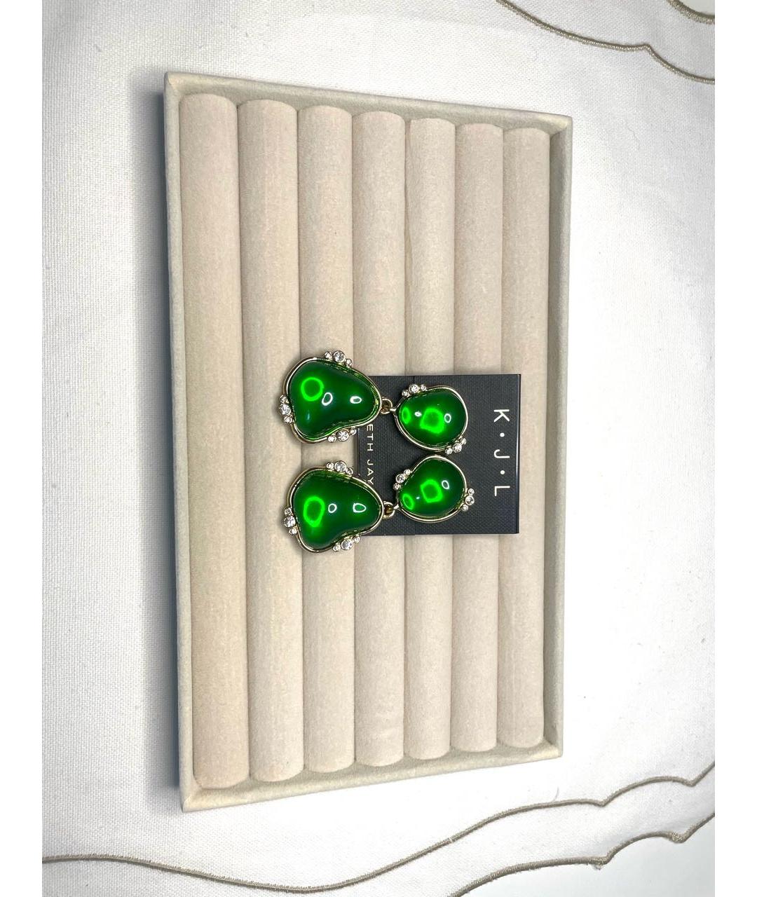 KENNETH JAY LANE Зеленые клипсы, фото 2