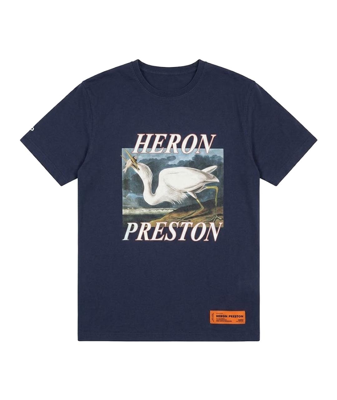 HERON PRESTON Темно-синяя хлопковая футболка, фото 1