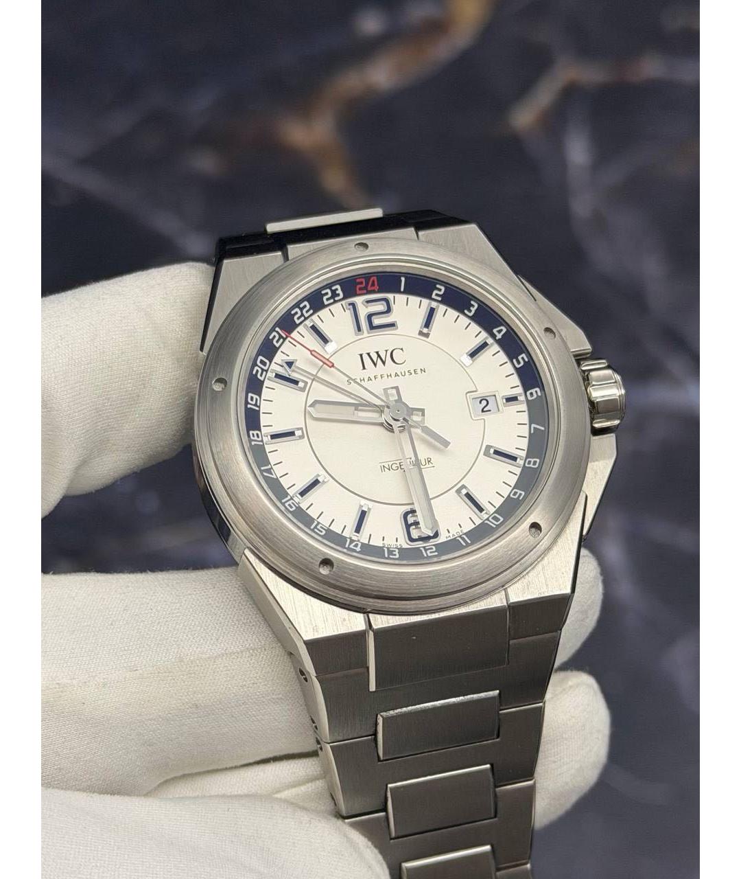 IWC Серебряные стальные часы, фото 3