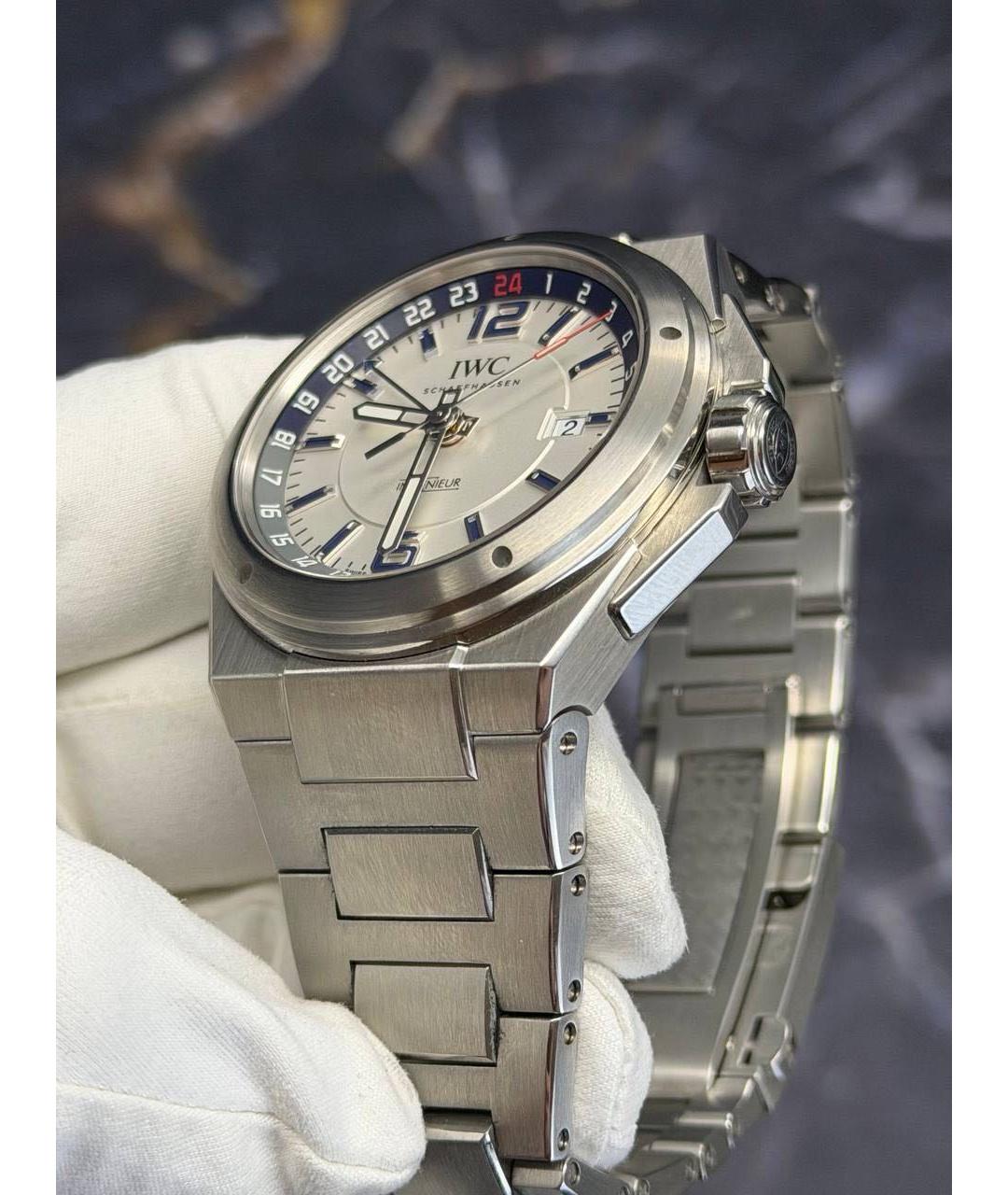 IWC Серебряные стальные часы, фото 4