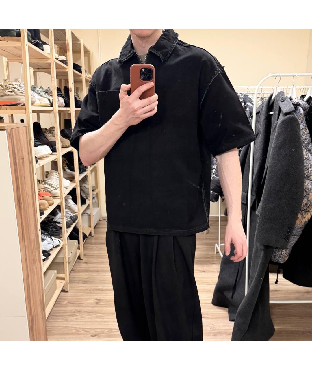 HERON PRESTON Черное поло с коротким рукавом, фото 5