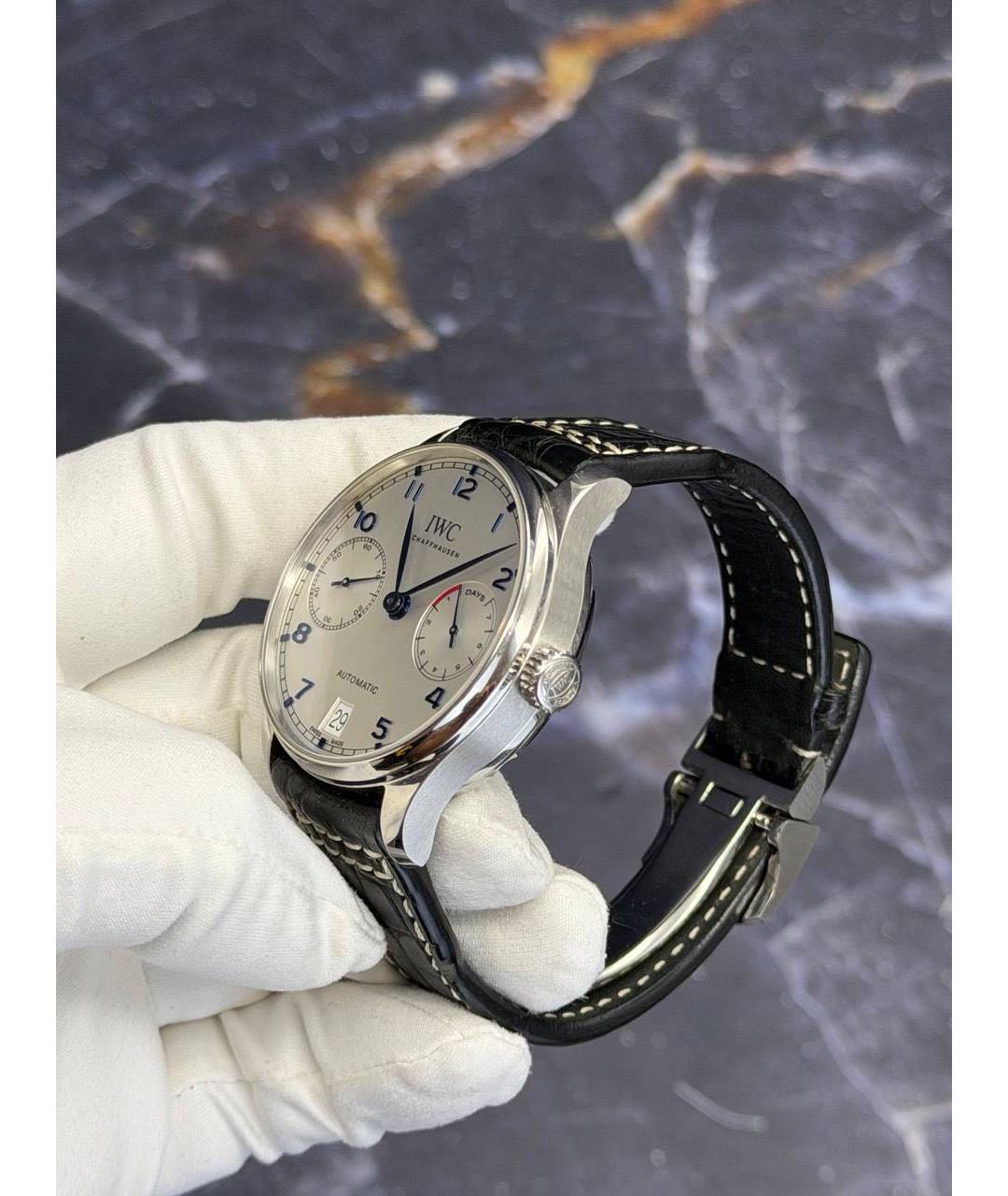 IWC Белые стальные часы, фото 6