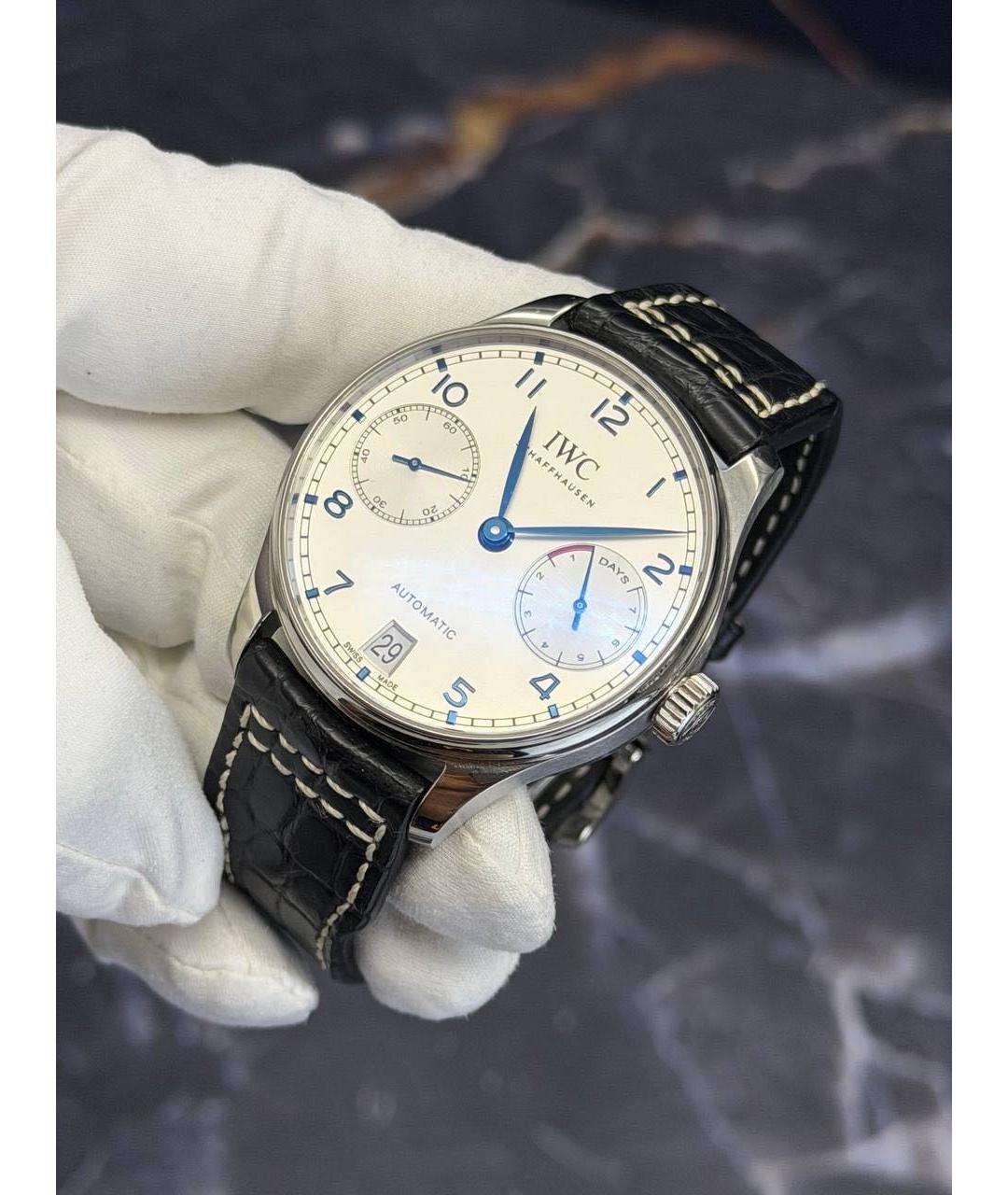 IWC Белые стальные часы, фото 2