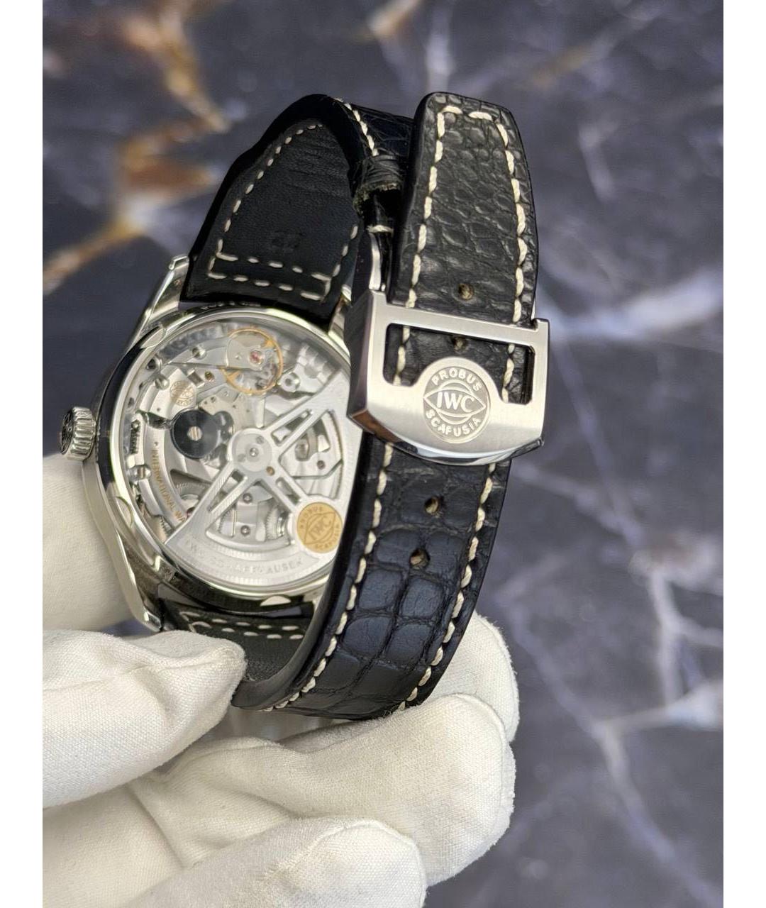 IWC Белые стальные часы, фото 5