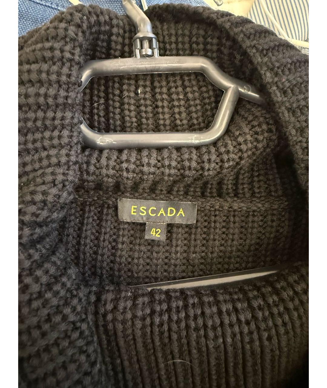 ESCADA Черное шерстяное повседневное платье, фото 3