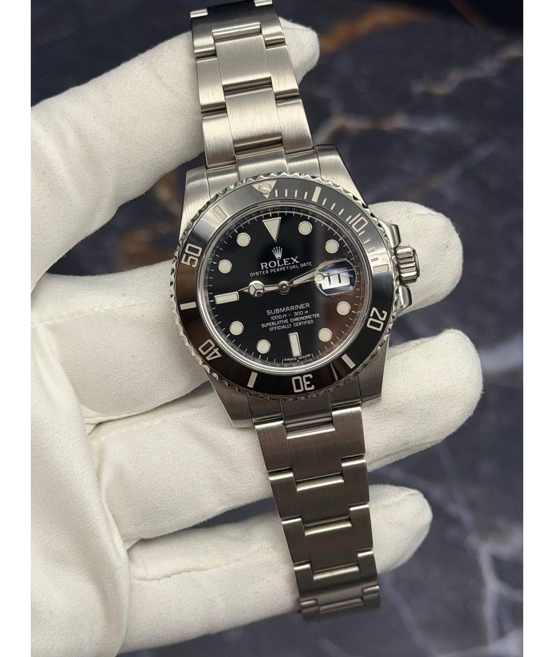 ROLEX Черные металлические часы, фото 7