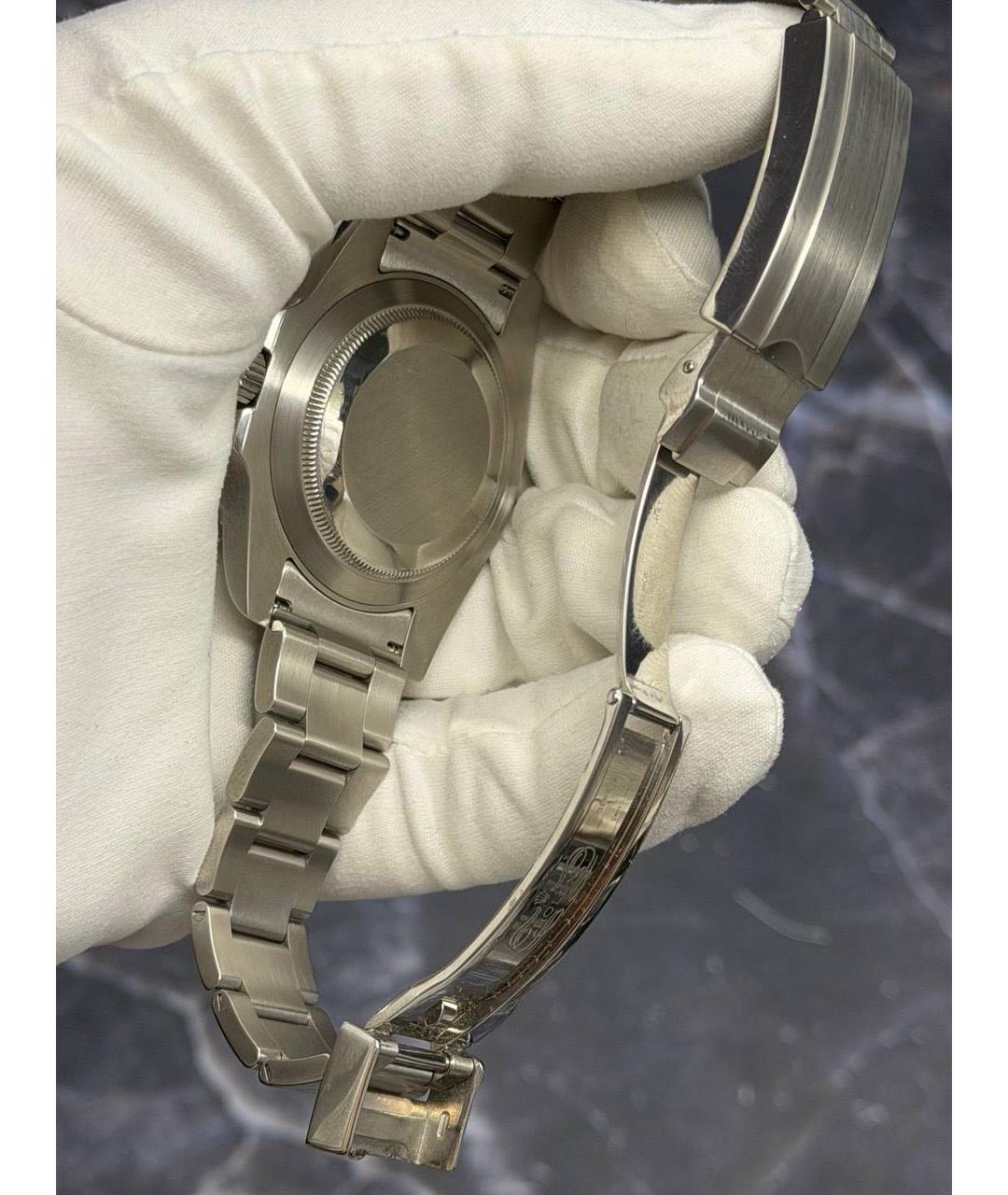 ROLEX Черные металлические часы, фото 4