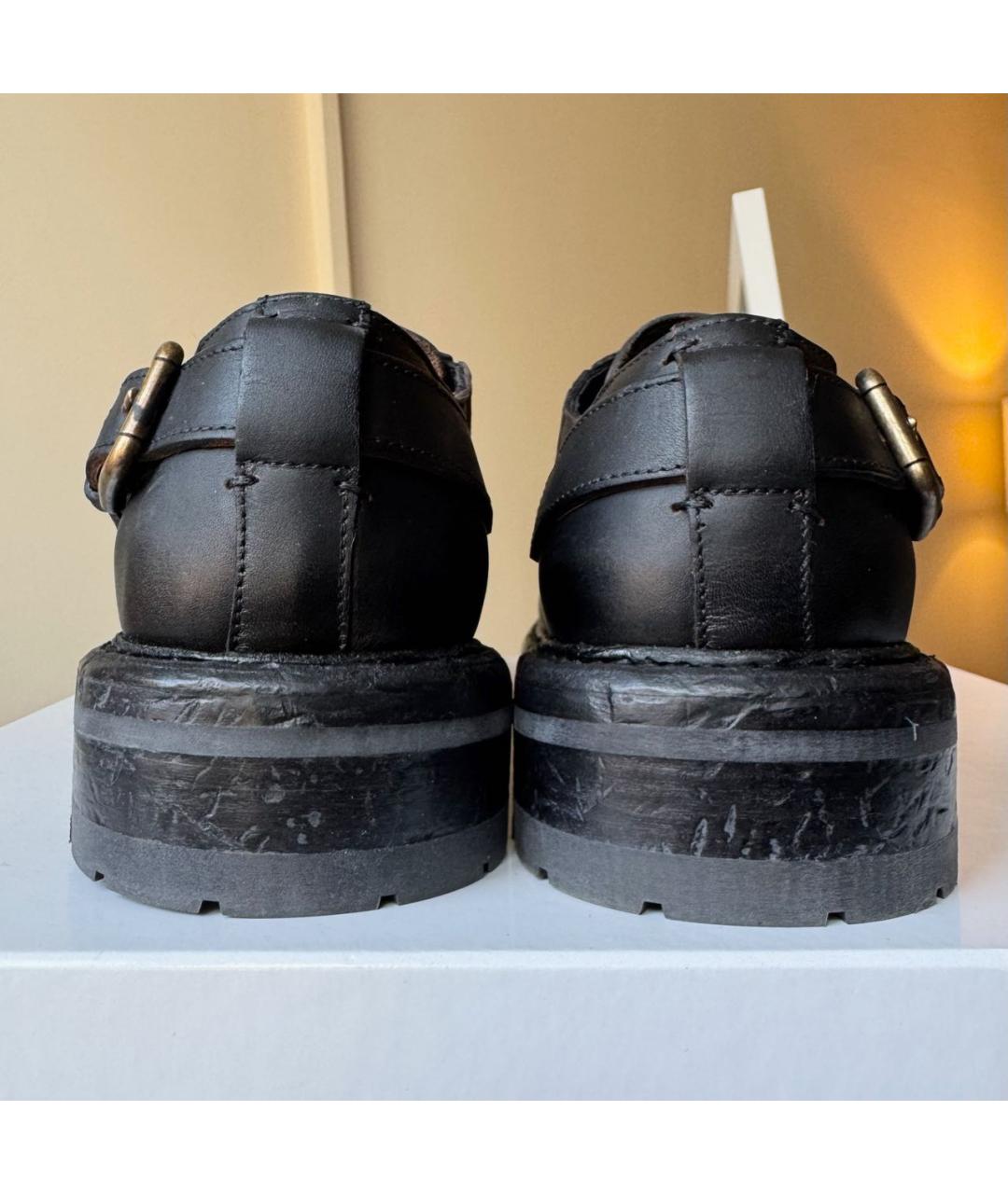 DOLCE&GABBANA Черные кожаные низкие ботинки, фото 6