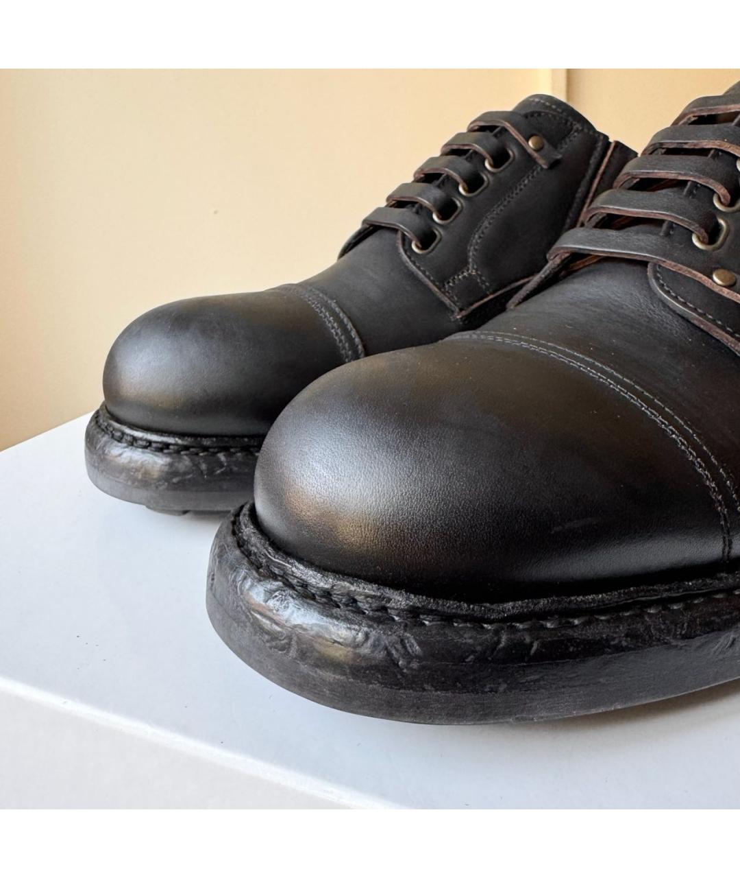 DOLCE&GABBANA Черные кожаные низкие ботинки, фото 3