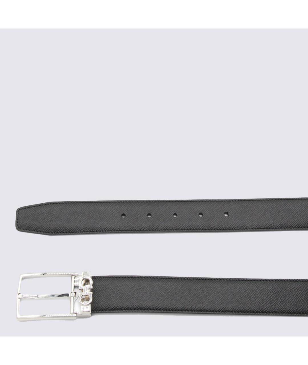 FERRAGAMO Черный кожаный ремень, фото 4