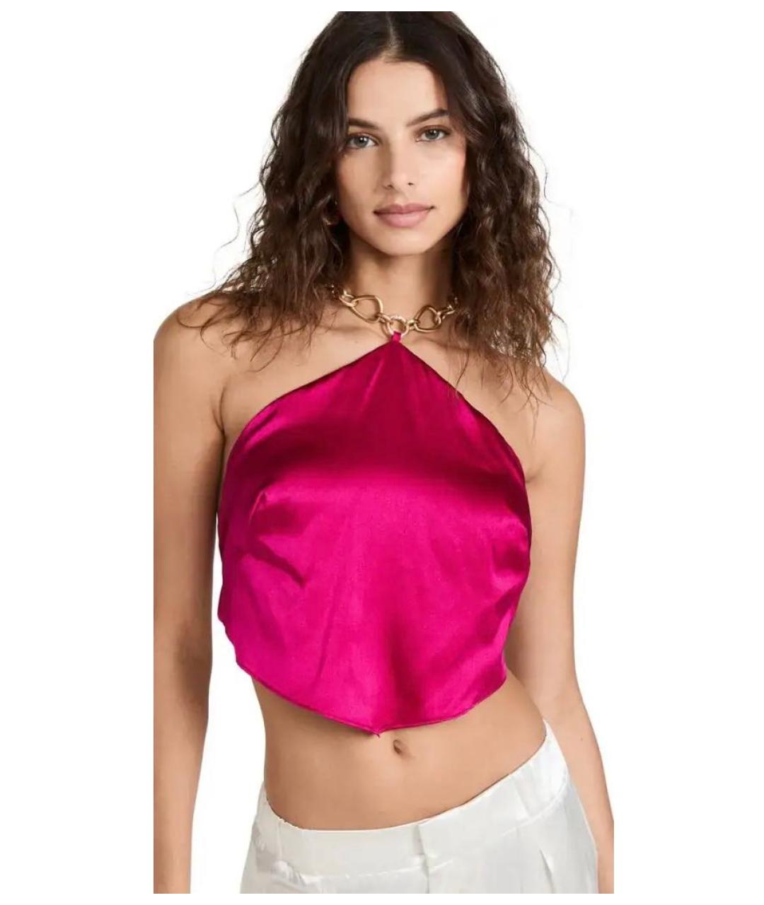 CULT GAIA Фуксия шелковая майка, фото 8