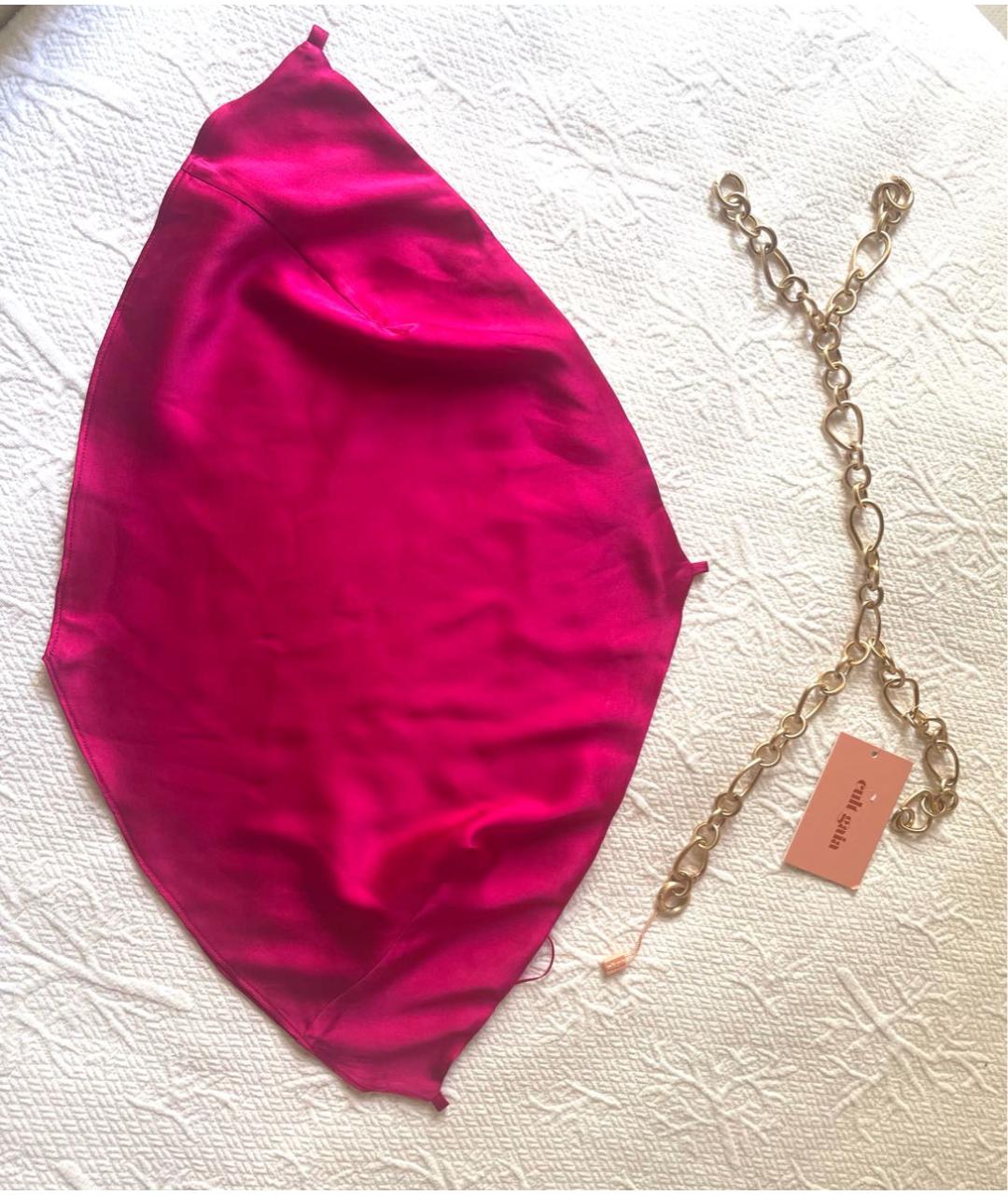 CULT GAIA Фуксия шелковая майка, фото 9