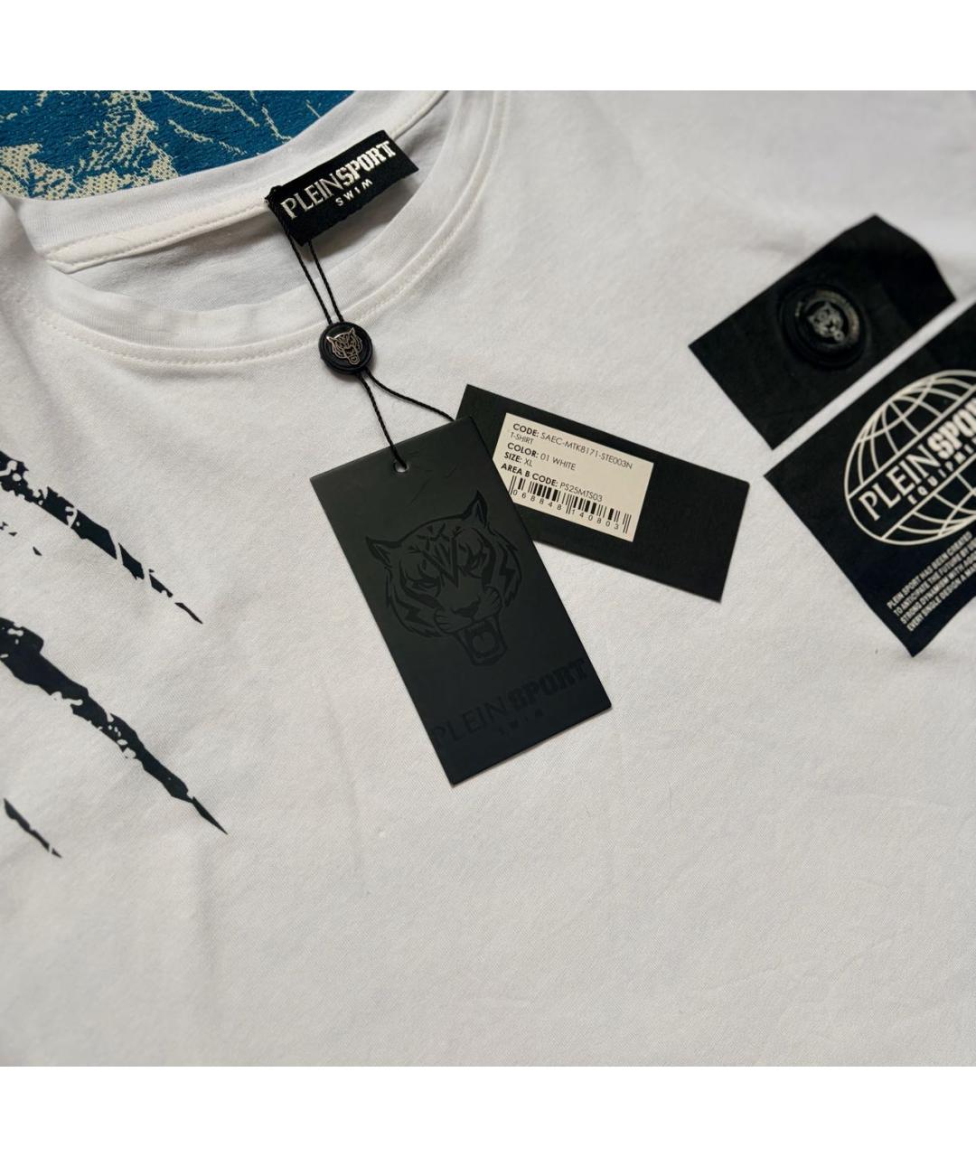 PLEIN SPORT Белая хлопковая футболка, фото 3