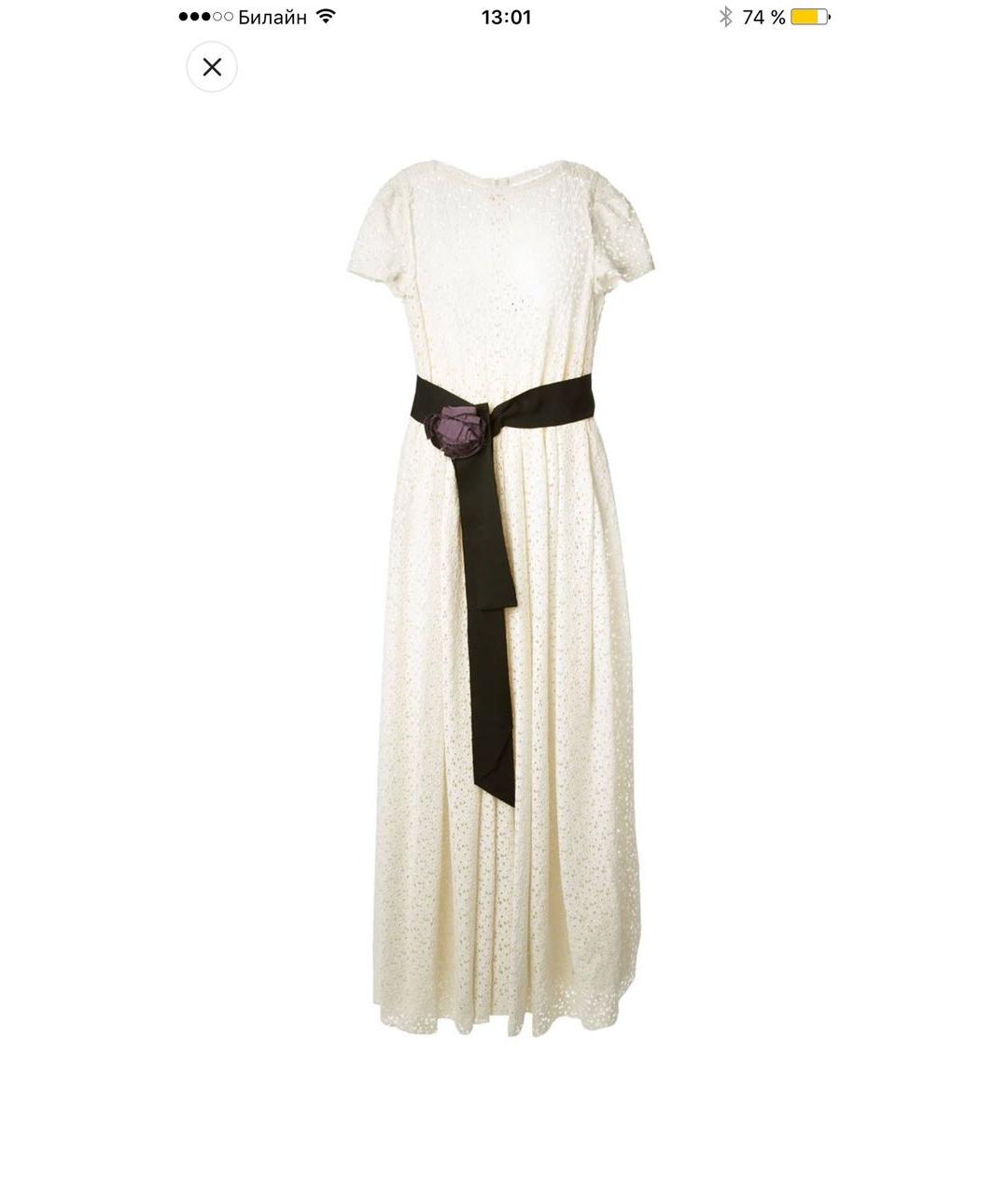 LANVIN Белое вискозное коктейльное платье, фото 5