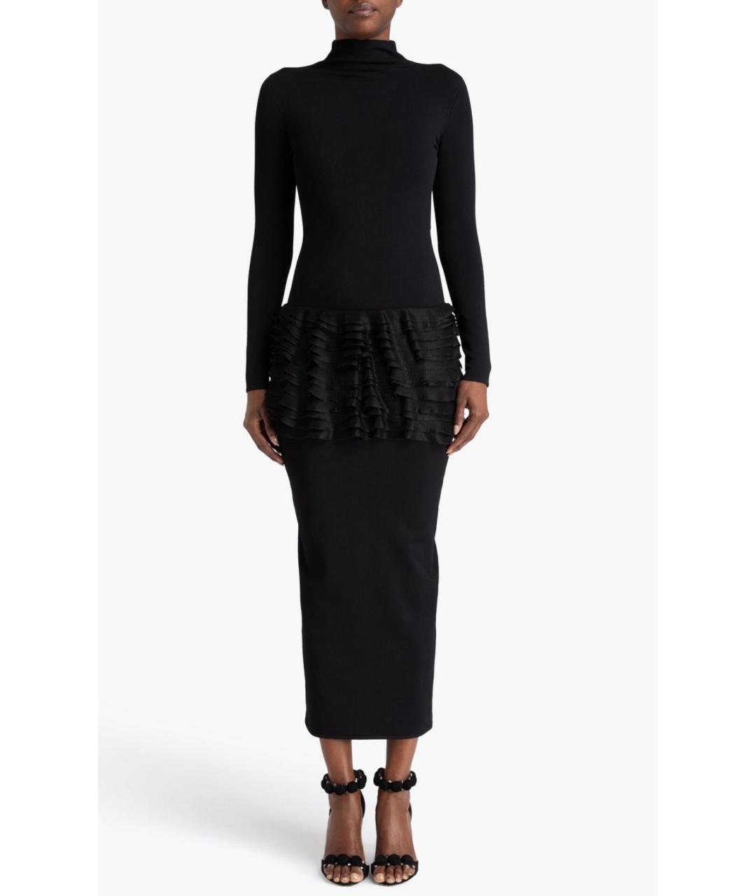 ALAIA Черное вискозное коктейльное платье, фото 2