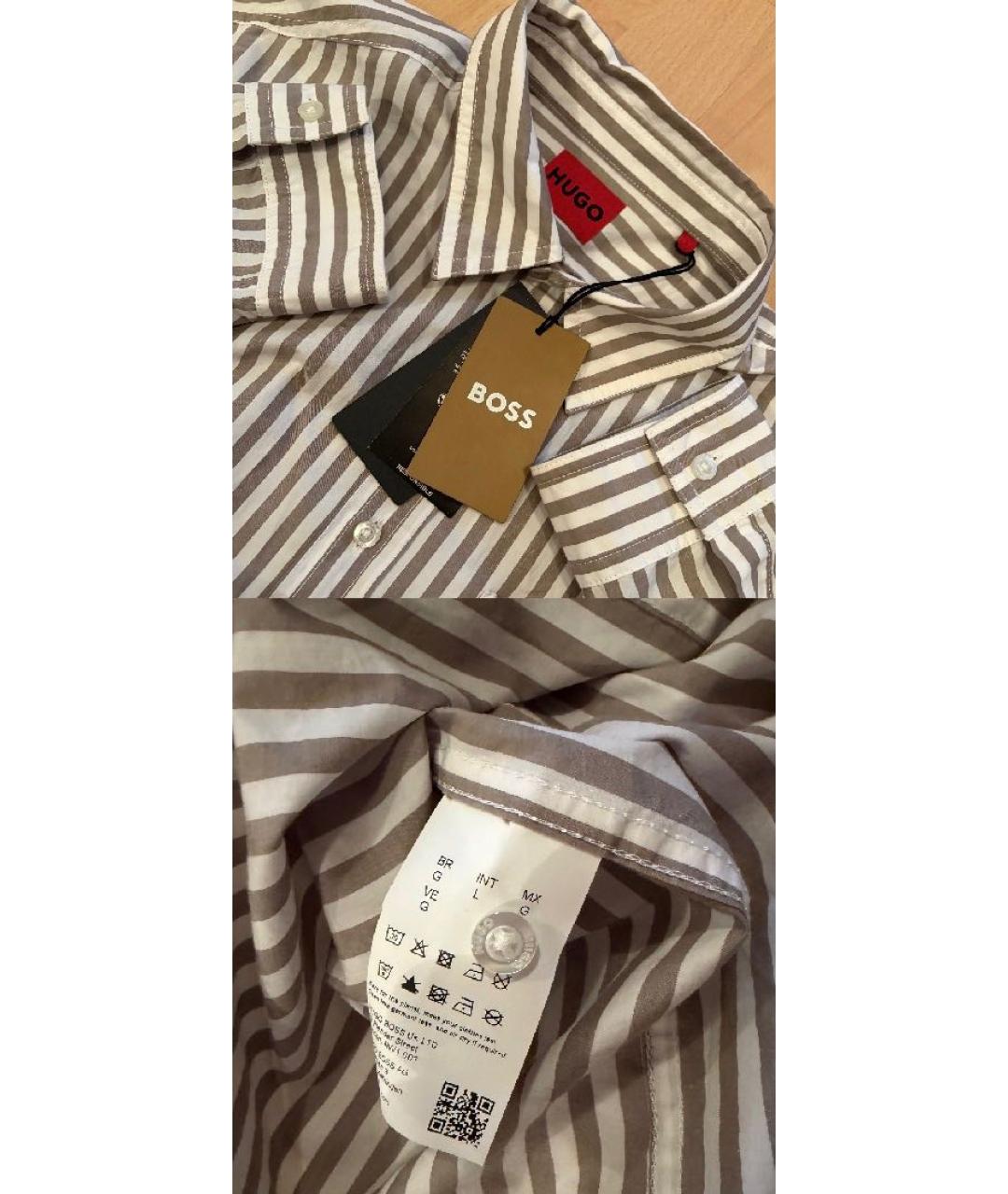 HUGO BOSS Мульти хлопковая кэжуал рубашка, фото 3