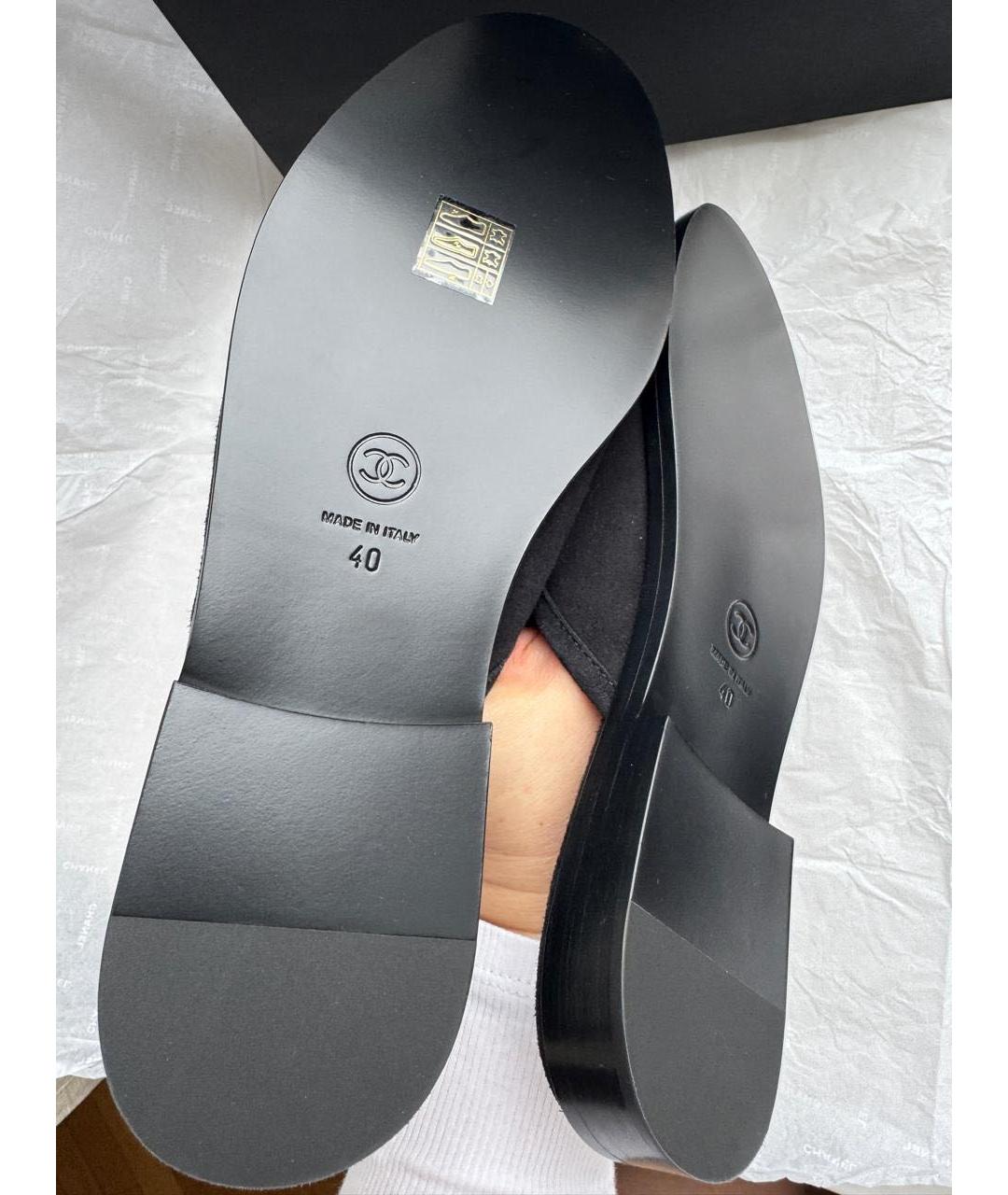 CHANEL Черные замшевые мюли, фото 5