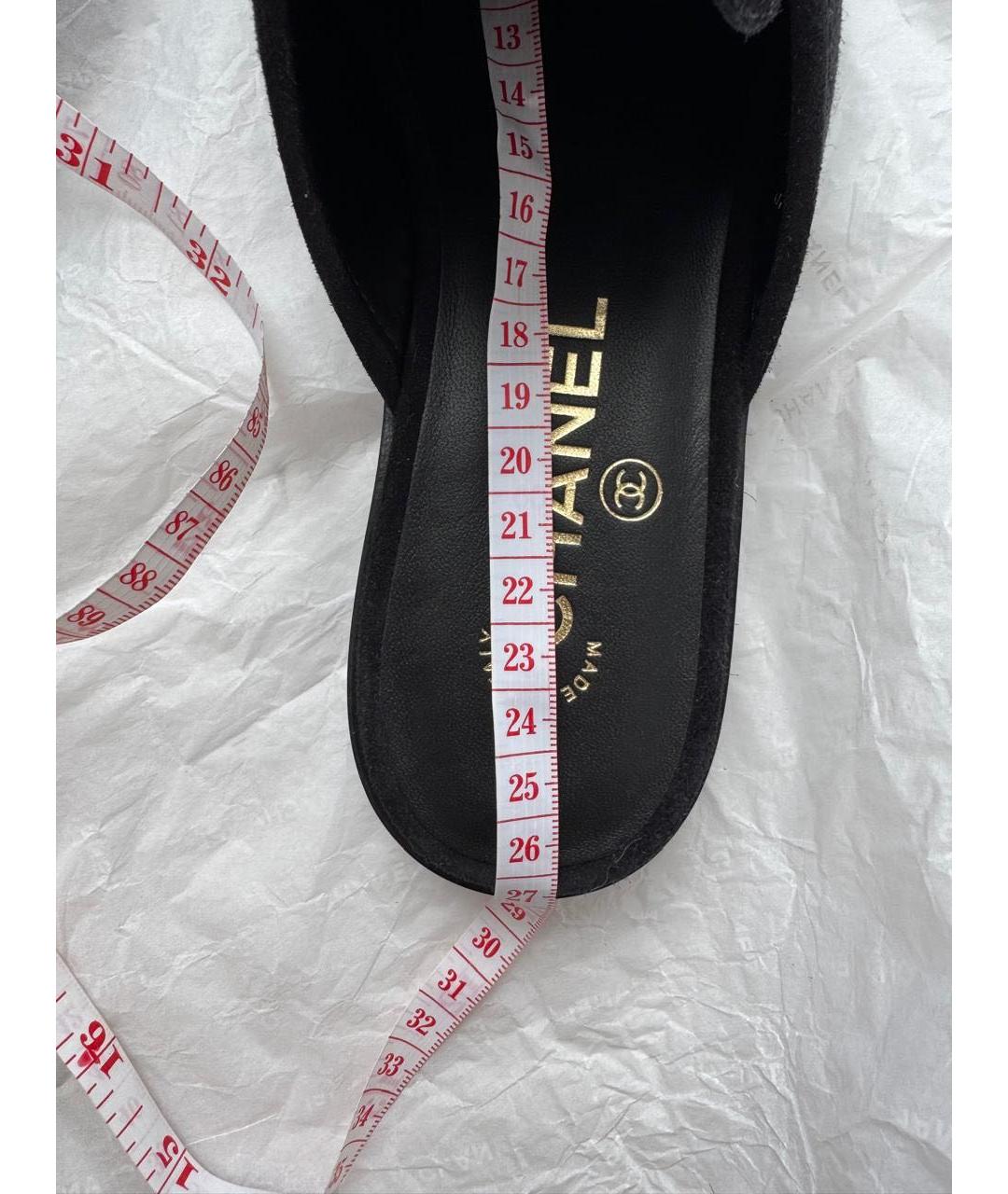 CHANEL Черные замшевые мюли, фото 7