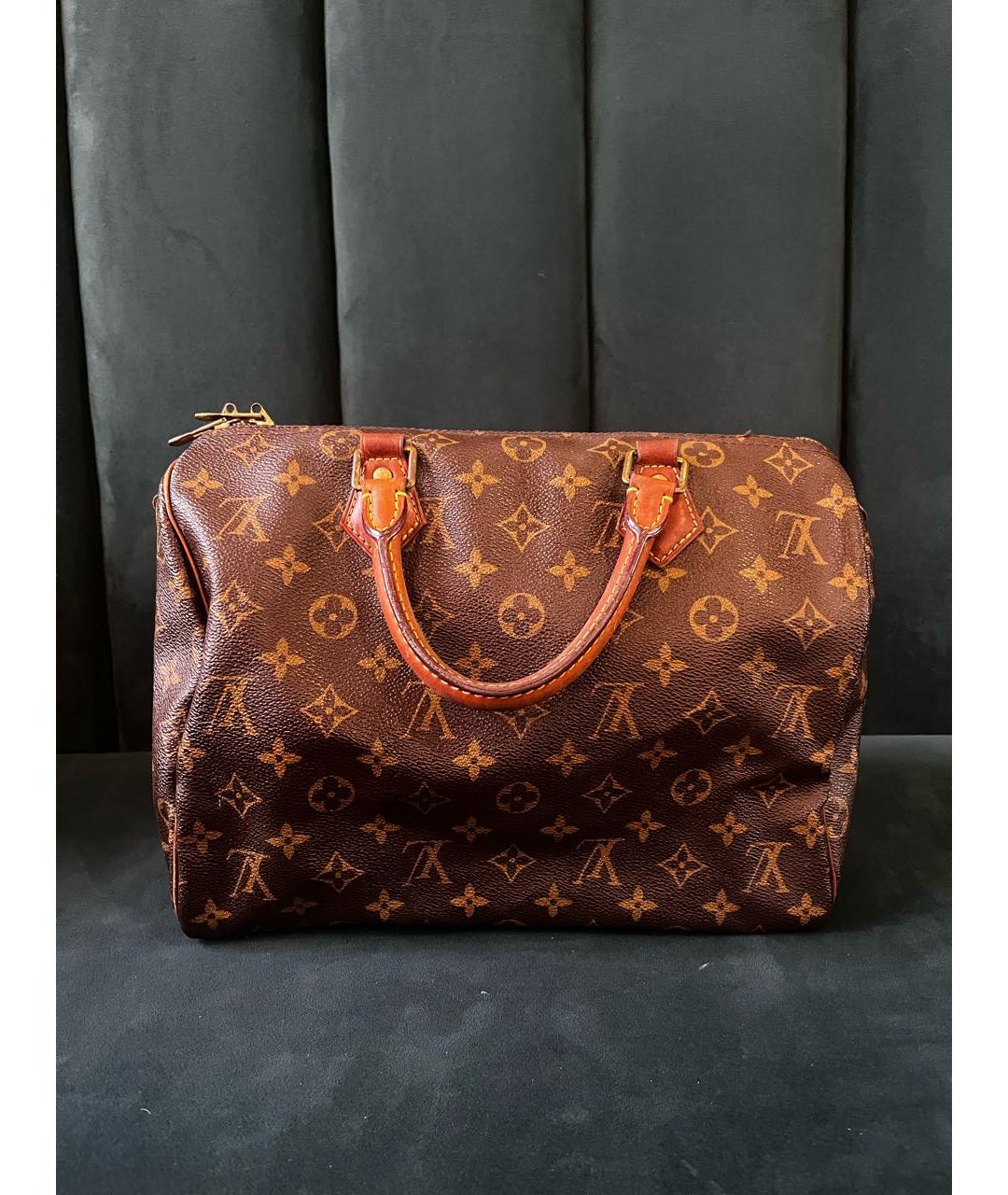 LOUIS VUITTON Коричневая сумка с короткими ручками, фото 3