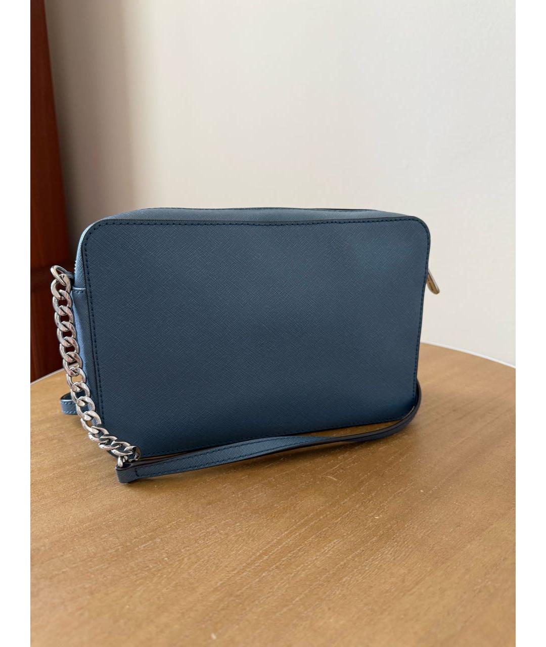 MICHAEL KORS Голубая кожаная сумка через плечо, фото 3