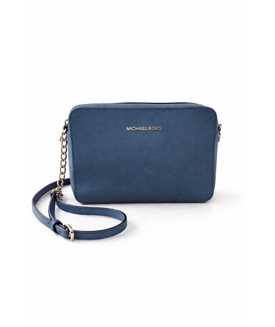 MICHAEL KORS Голубая кожаная сумка через плечо, фото 7