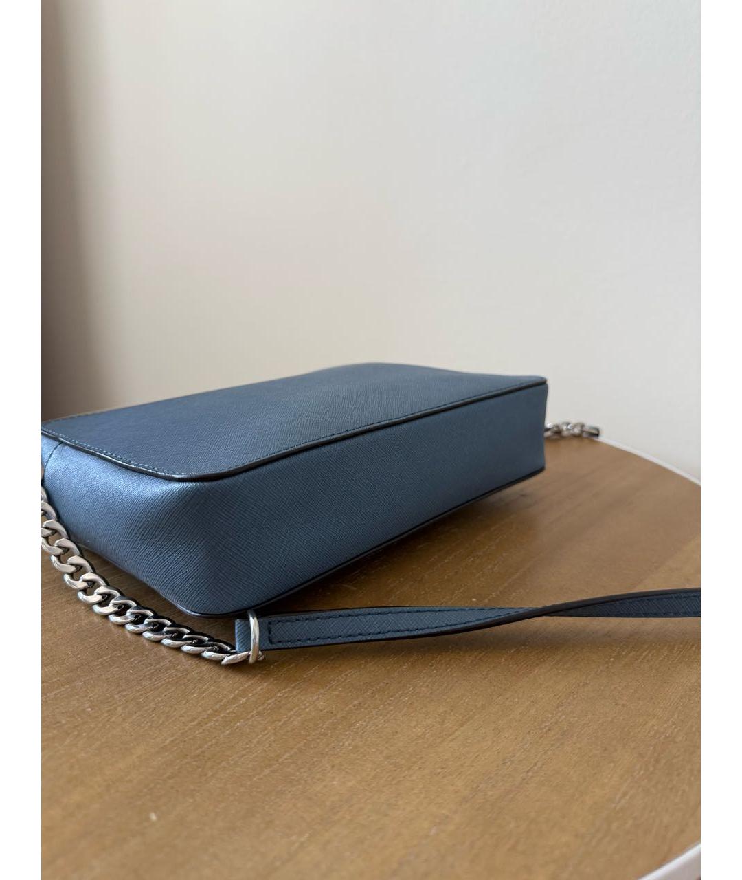 MICHAEL KORS Голубая кожаная сумка через плечо, фото 5