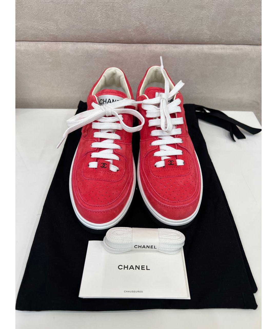 CHANEL Коралловые замшевые кеды, фото 7