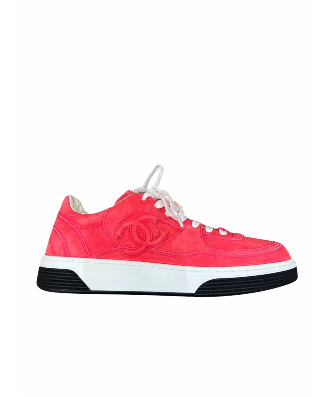 CHANEL Коралловые замшевые кеды, фото 1