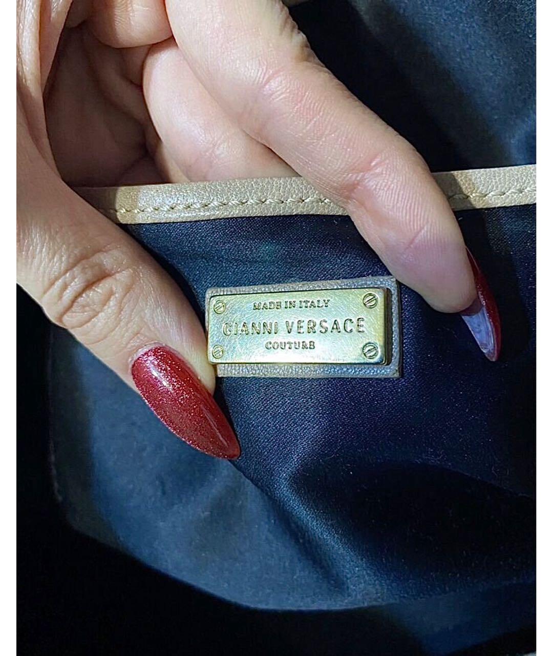 VERSACE Розовая кожаная сумка с короткими ручками, фото 4