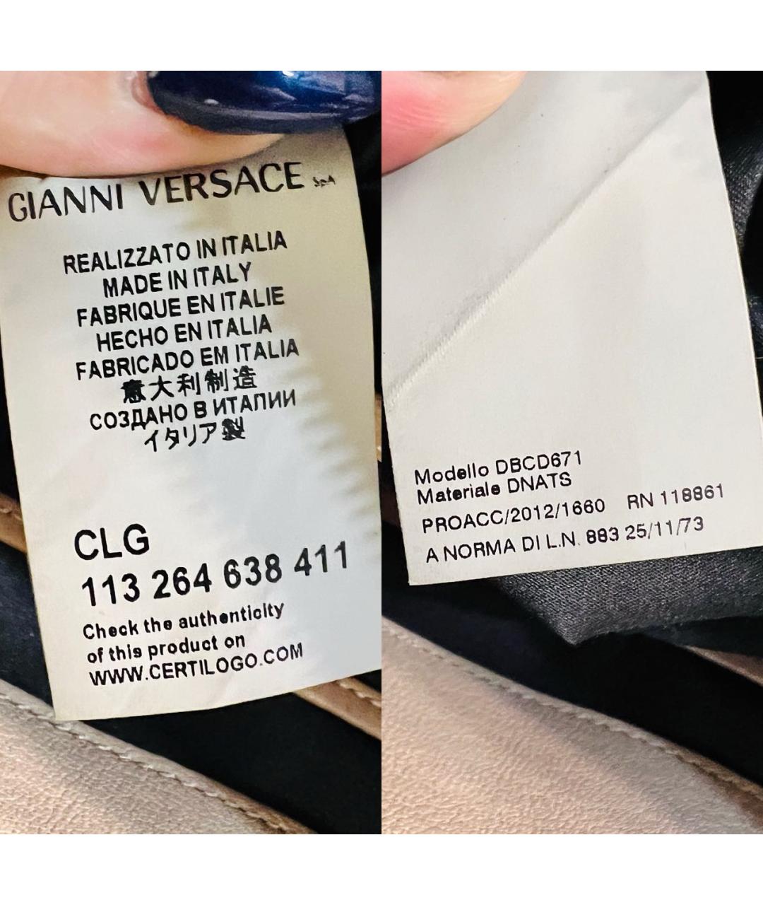 VERSACE Розовая кожаная сумка с короткими ручками, фото 5