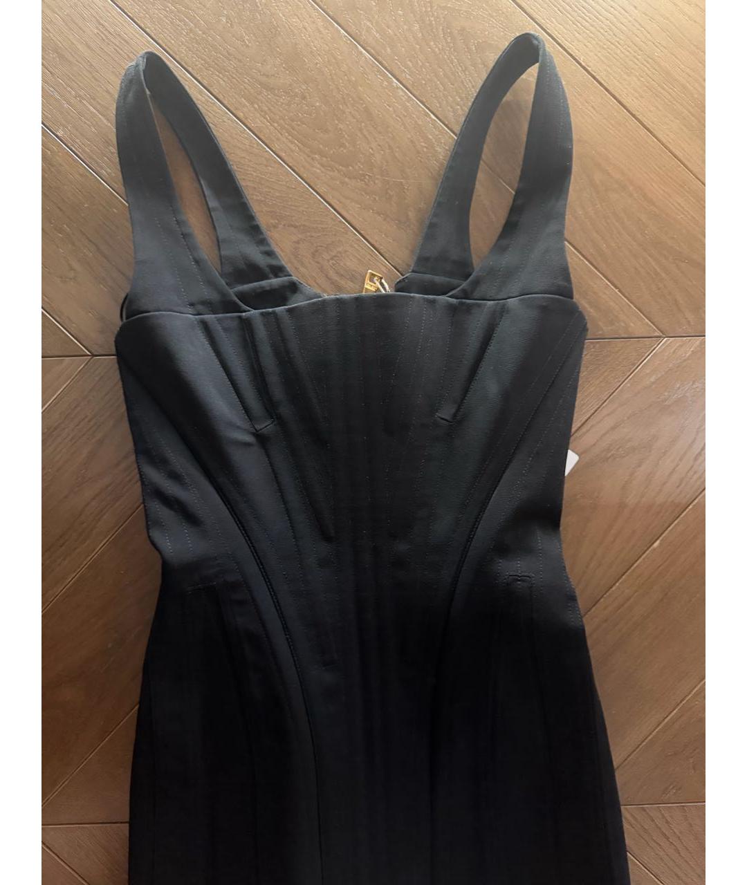 BALMAIN Черное вискозное коктейльное платье, фото 4